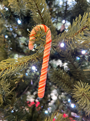Glass Candycane Christmas Ornament by Steve Vaught