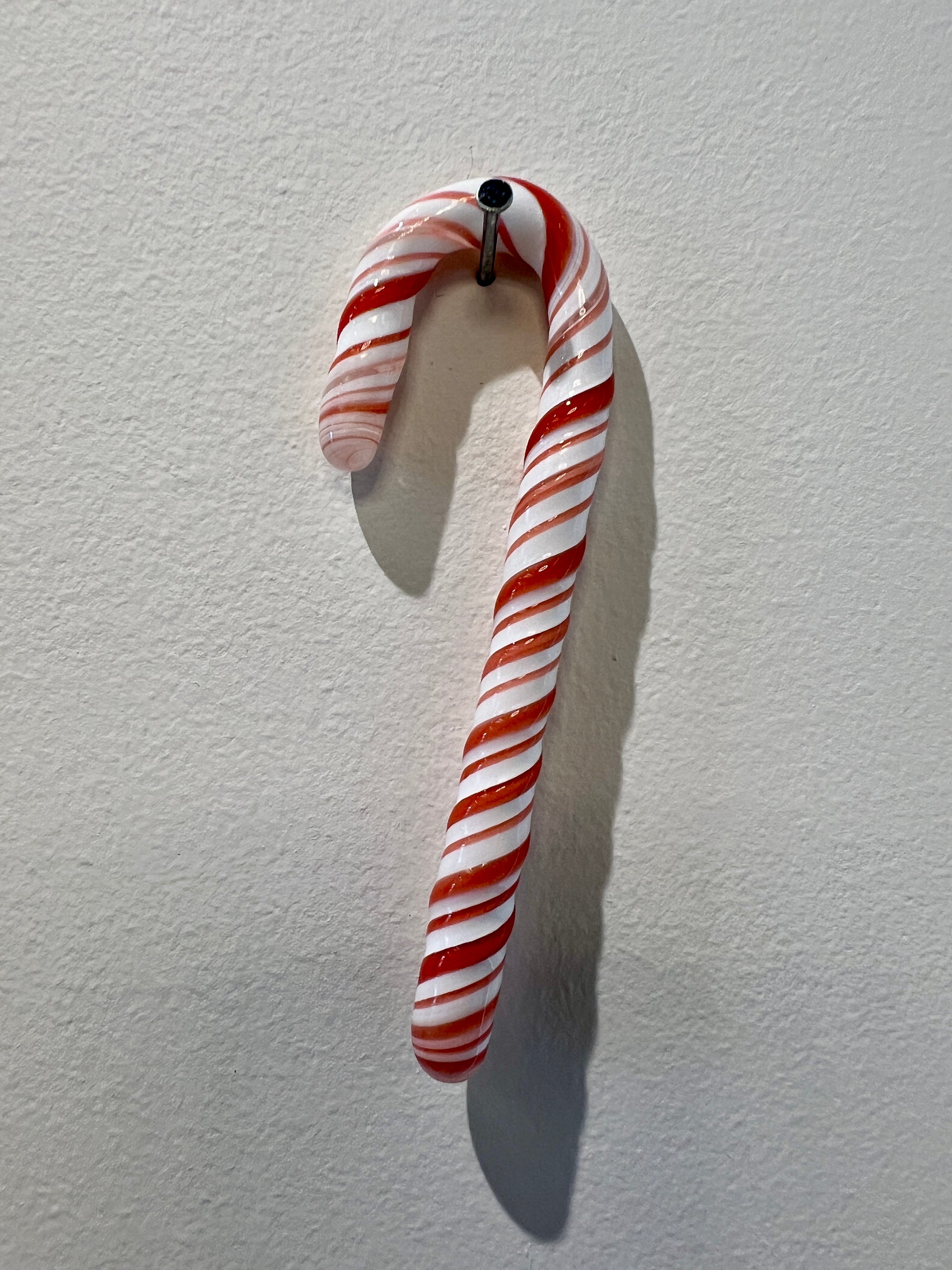 Glass Candycane Christmas Ornament by Steve Vaught