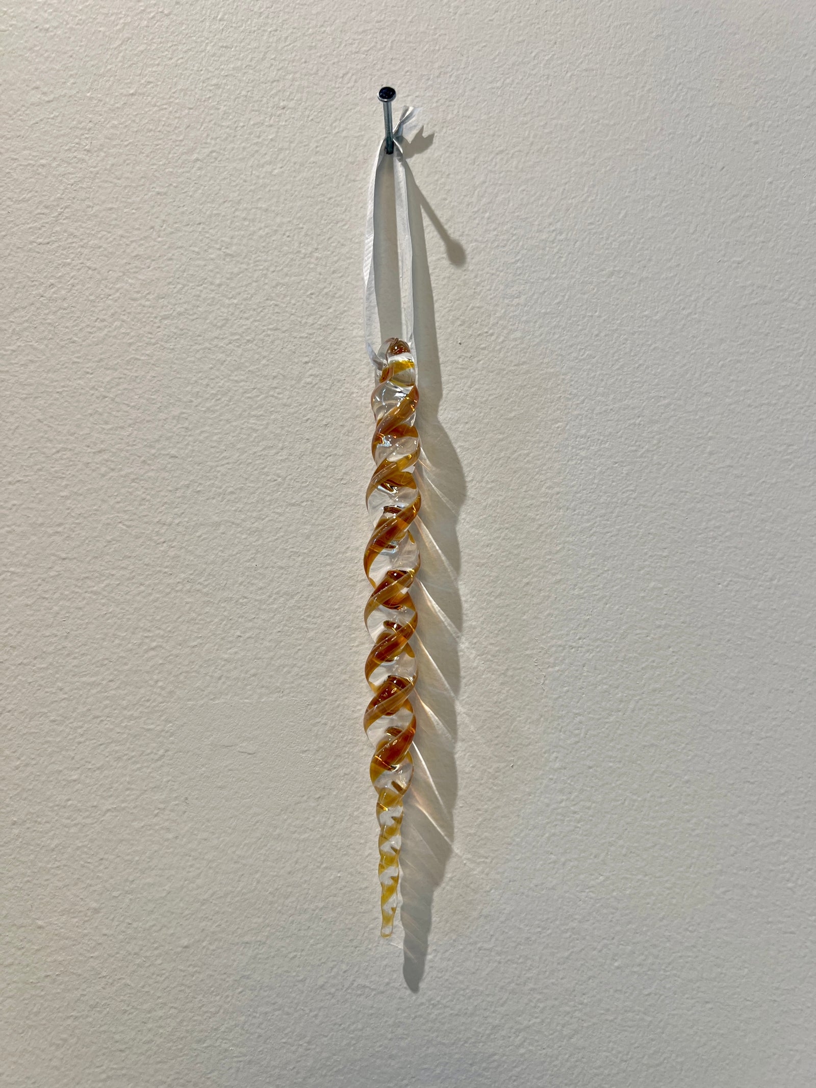 Pink Twist Icicle Glass Christmas Ornament by Steve Vaught