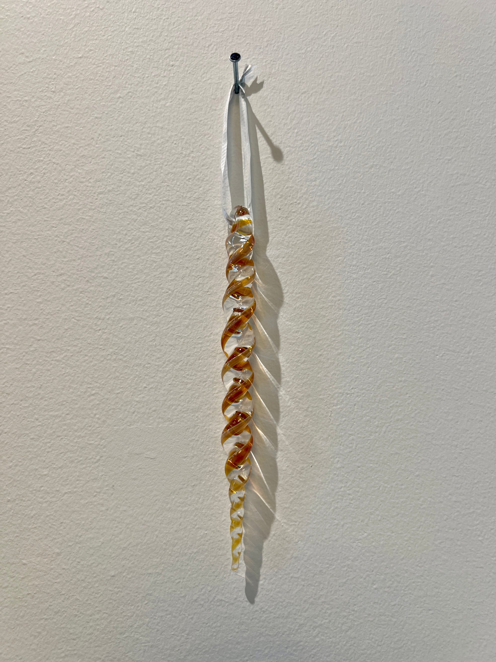 Pink Twist Icicle Glass Christmas Ornament by Steve Vaught