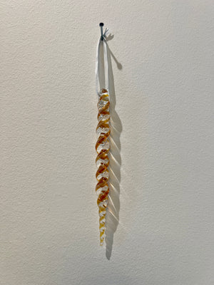 Pink Twist Icicle Glass Christmas Ornament by Steve Vaught