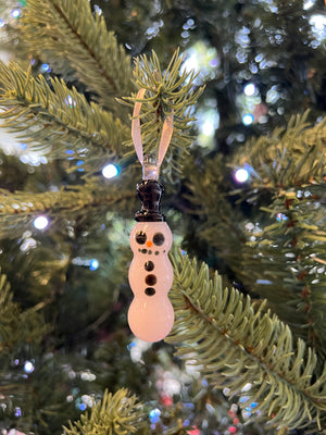 Glass Snowman Christmas Ornament by Steve Vaught