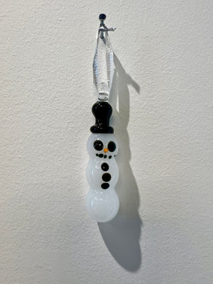Glass Snowman Christmas Ornament by Steve Vaught