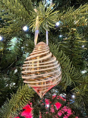 White Swirl Glass Christmas Ornament by Steve Vaught