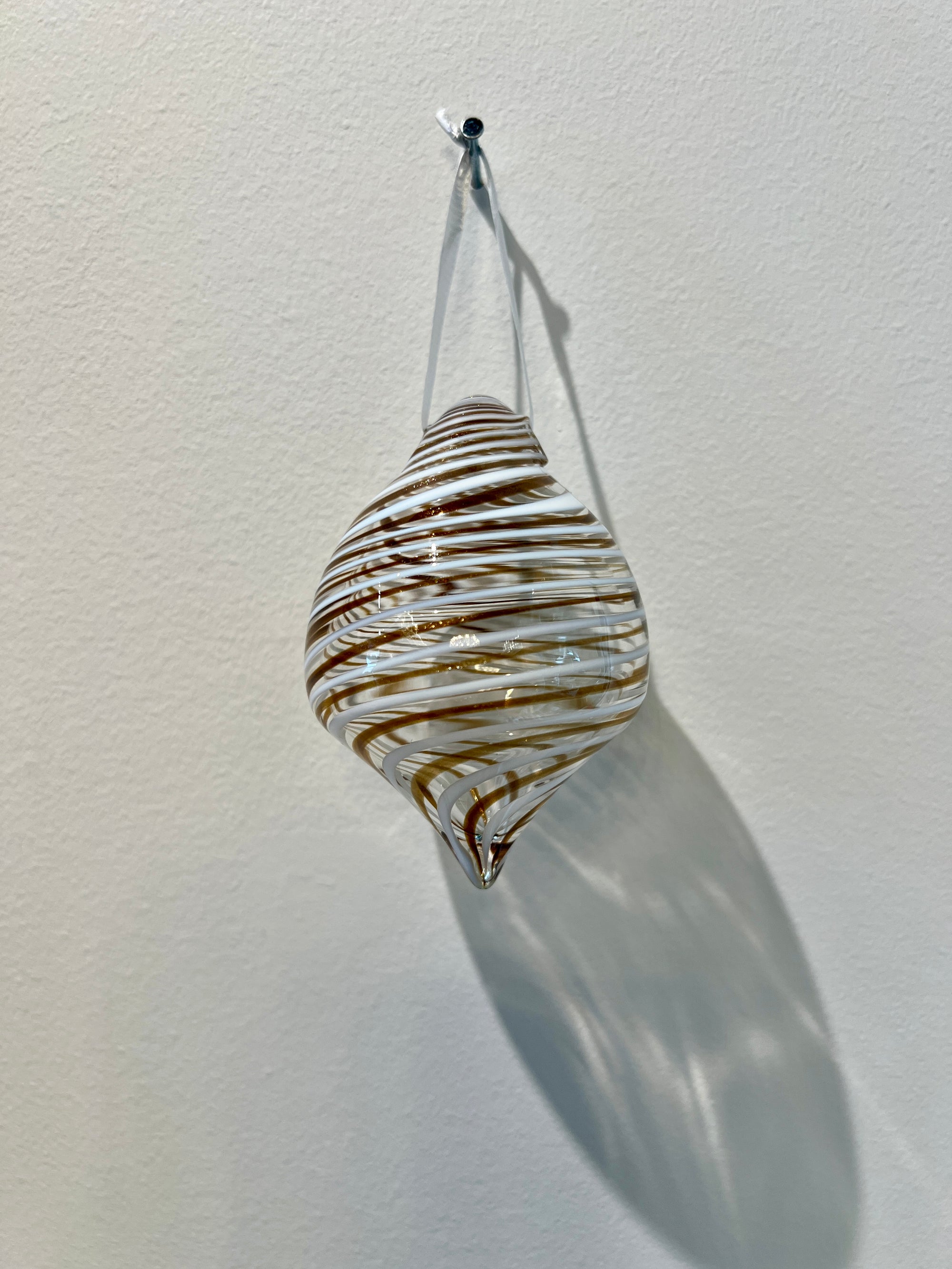 White Swirl Glass Christmas Ornament by Steve Vaught