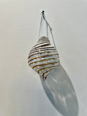 White Swirl Glass Christmas Ornament by Steve Vaught