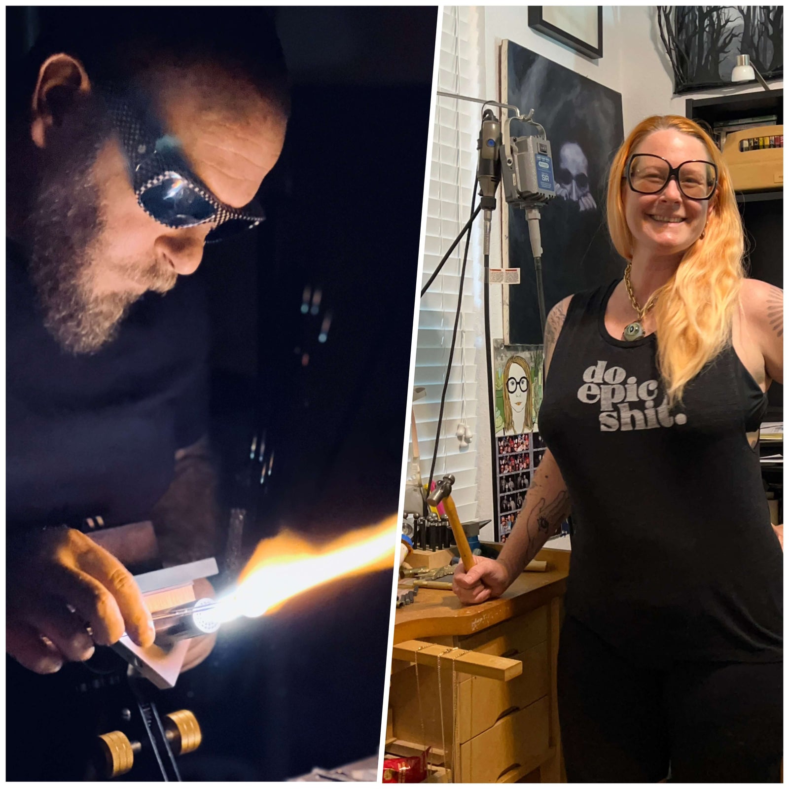 Borosilicate Glass Eye Necklace #4 by Pake Stephens and Steve Vaught