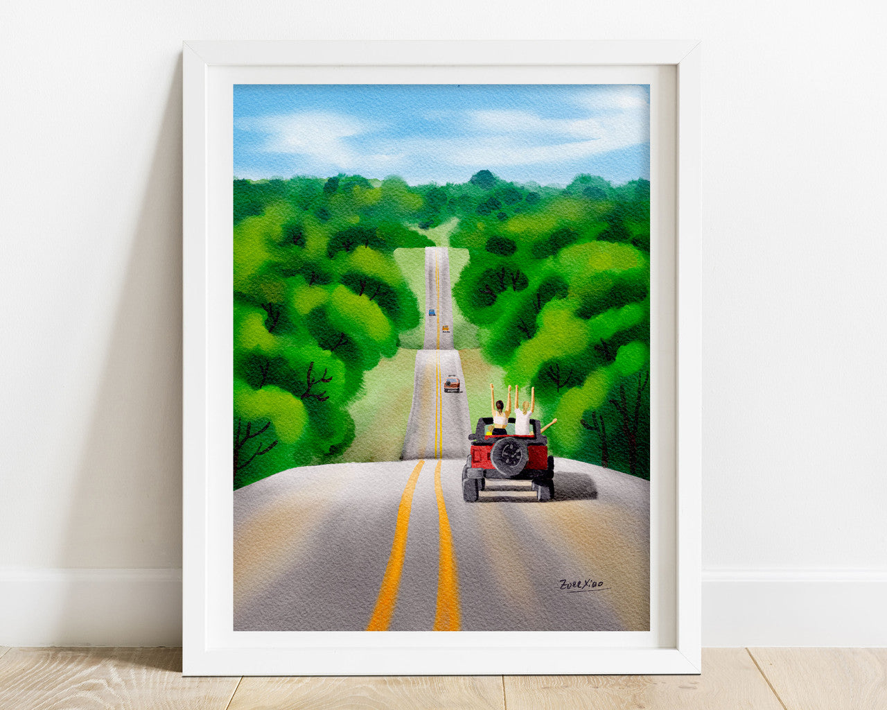 Road Trip Fun in the Texas Hill Country Print by  Zoee Xiao +11" x 14"