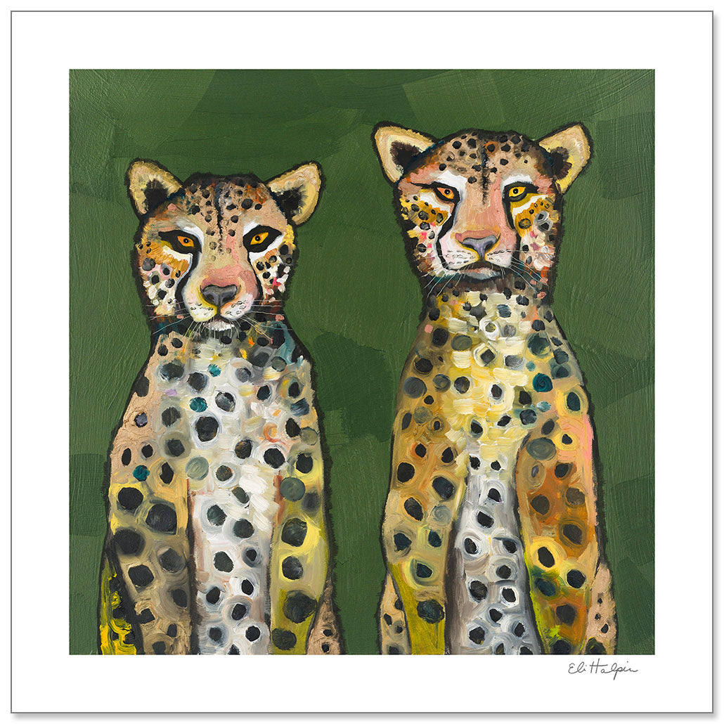 Two Cheetahs Print by Eli Halpin + 8"x8" Paper