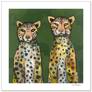 Two Cheetahs Print by Eli Halpin + 8"x8" Paper