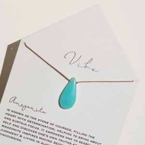 Amazonite Drop Necklace by VIBE