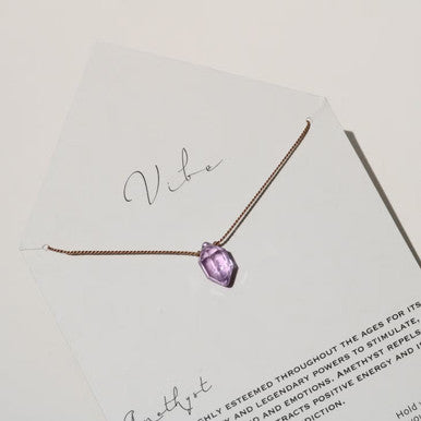 Amethyst Single Crystal Necklace by Vibe