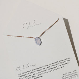 Chalcedony Double Tourminated Necklace by VIBE