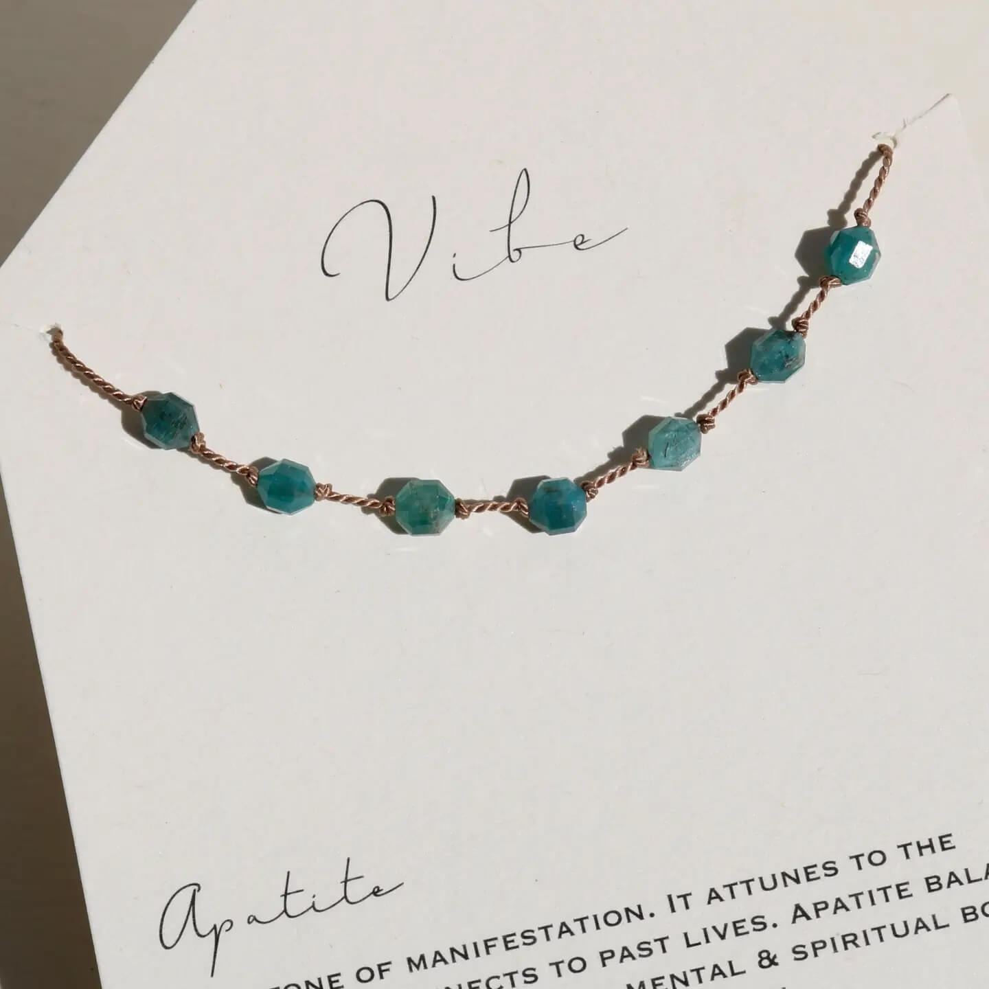 Apatite + Silk Necklace by VIBE