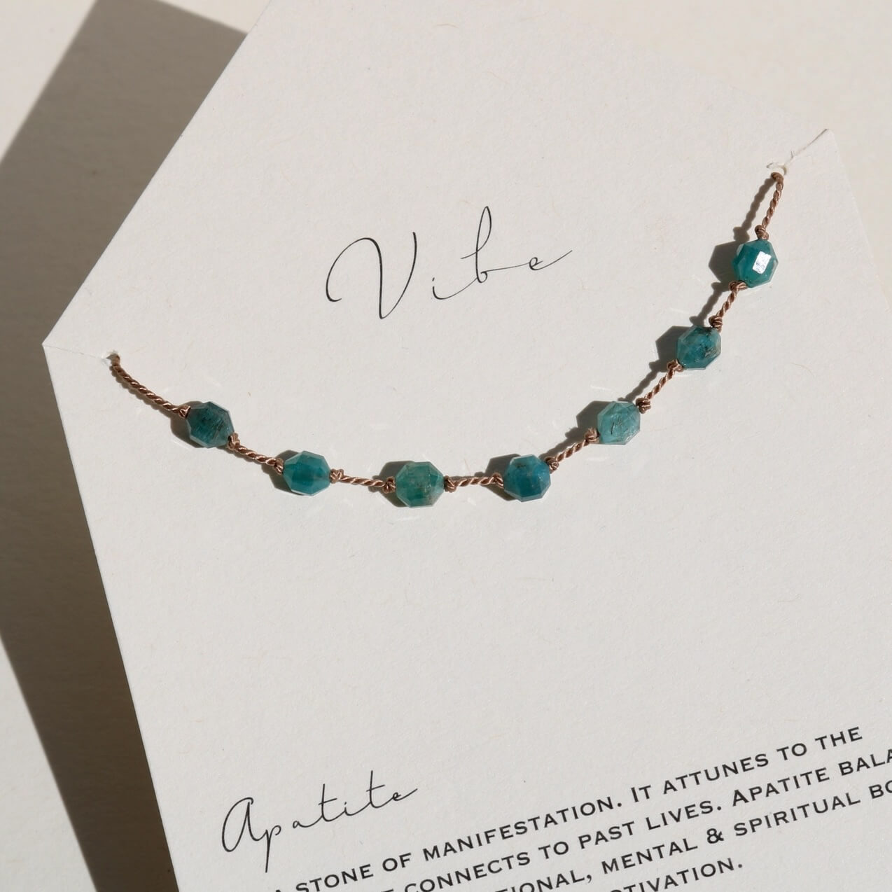 Apatite + Silk Necklace by VIBE