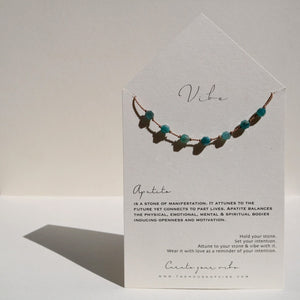 Apatite + Silk Necklace by VIBE