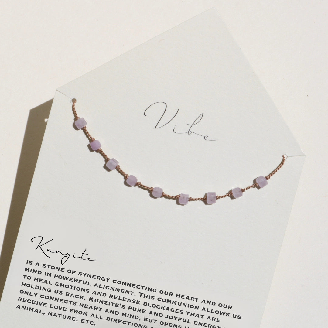 Kunzite + Silk Necklace by VIBE
