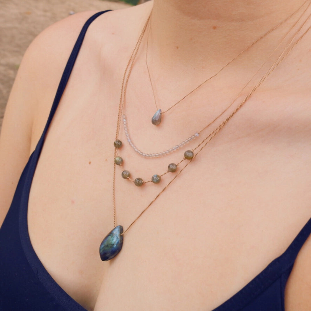 Labradorite Necklace by VIBE + Single Crystal