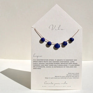 Lapis + Silk Necklace by VIBE + 5 Stones