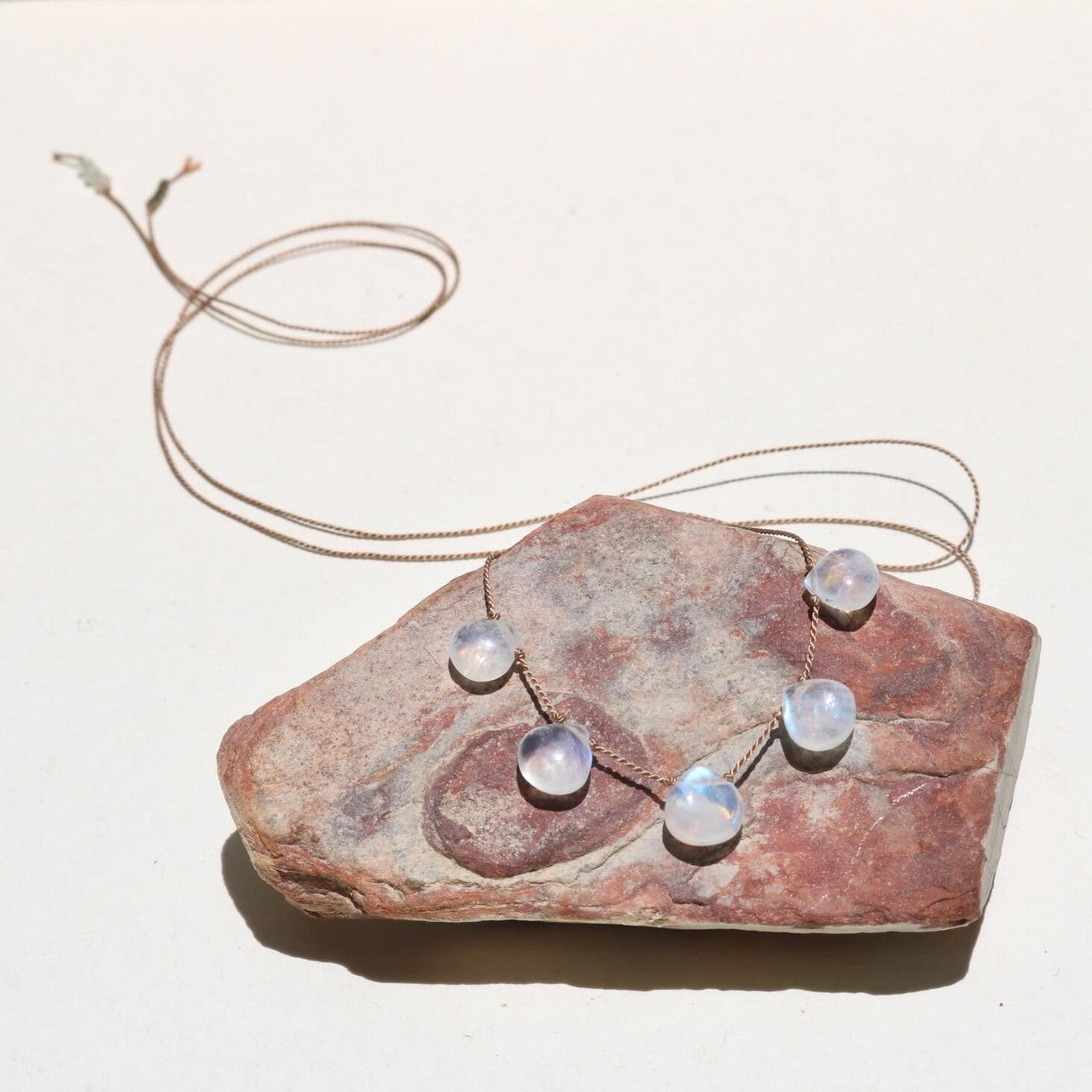 RAINBOW MOONSTONE + Silk Necklace
All Vibe necklaces are handcrafted with natural gemstones and silk.