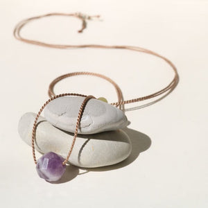 Amethyst Necklace by VIBE + Round Crystal