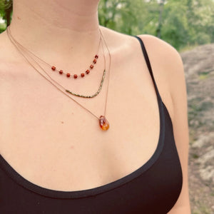 Carnelian + Silk Necklace by VIBE