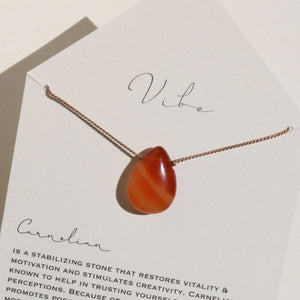 Carnelian + Silk Necklace by VIBE