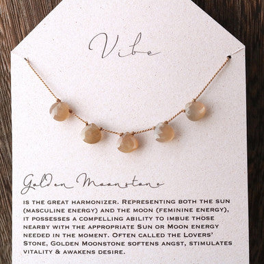 Golden Moonstone  Necklace by Vibe