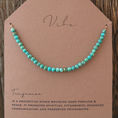 Turquoise Beaded  Necklace by VIBE