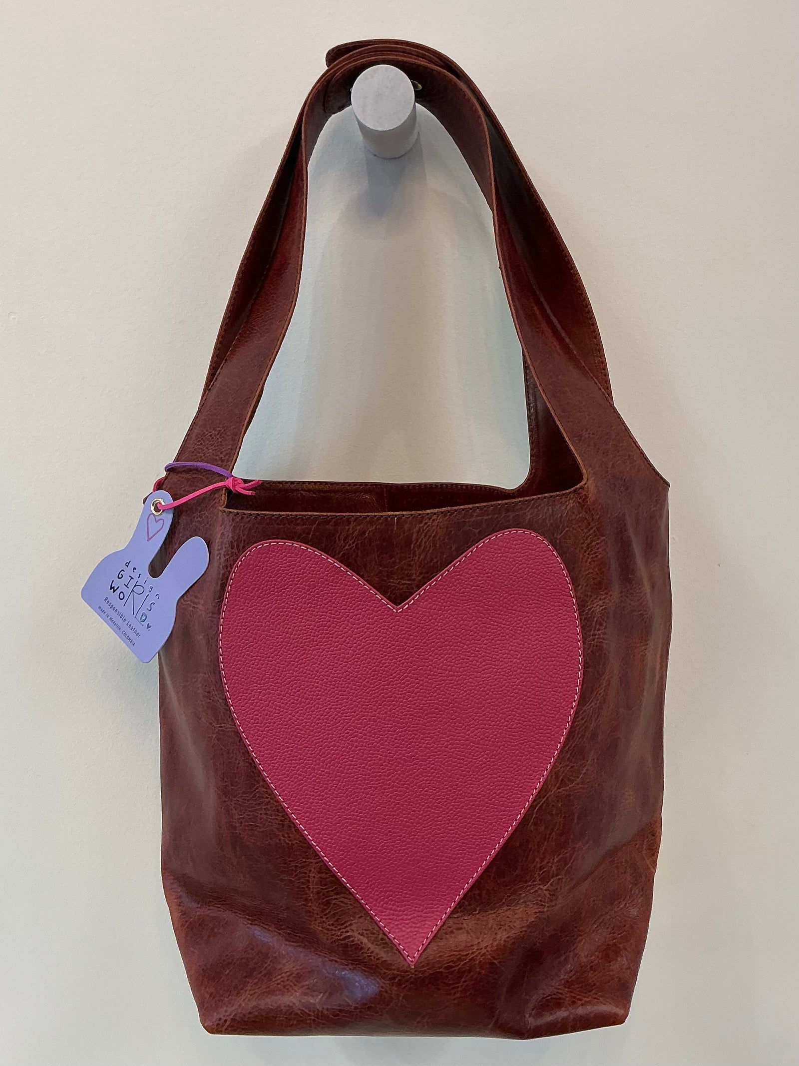 Working Girl Tote by design Girls World - Magenta + Café