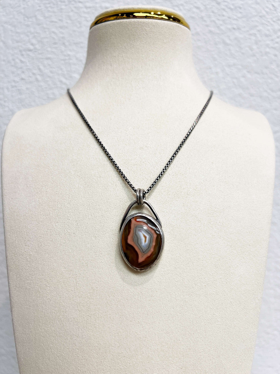 Agate and Sterling Silver Necklace by Zach Wright