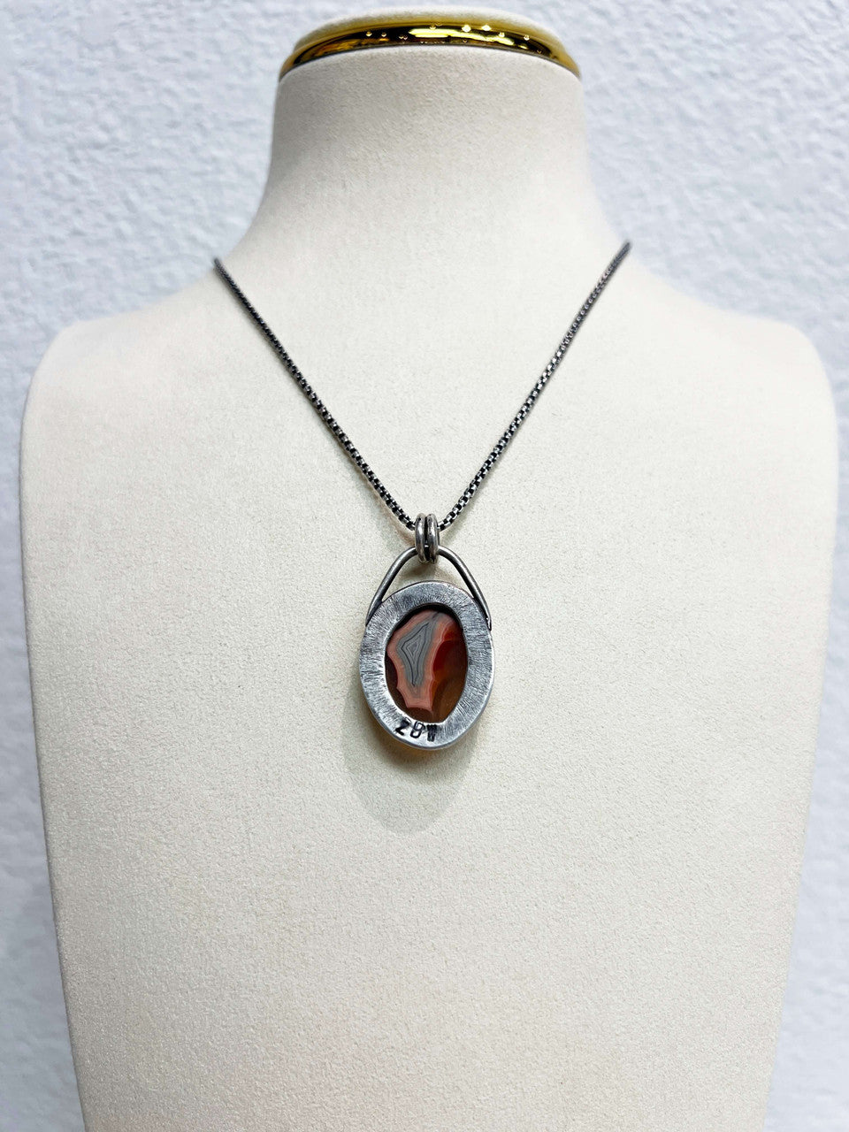 Agate and Sterling Silver Necklace by Zach Wright