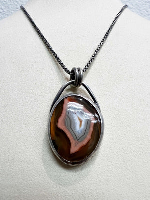 Agate and Sterling Silver Necklace by Zach Wright