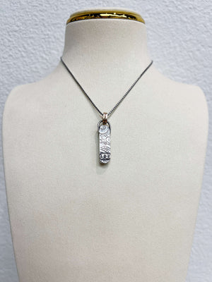 Bluegreen and White Tourmaline and Sterling Silver Necklace by Zach Wright