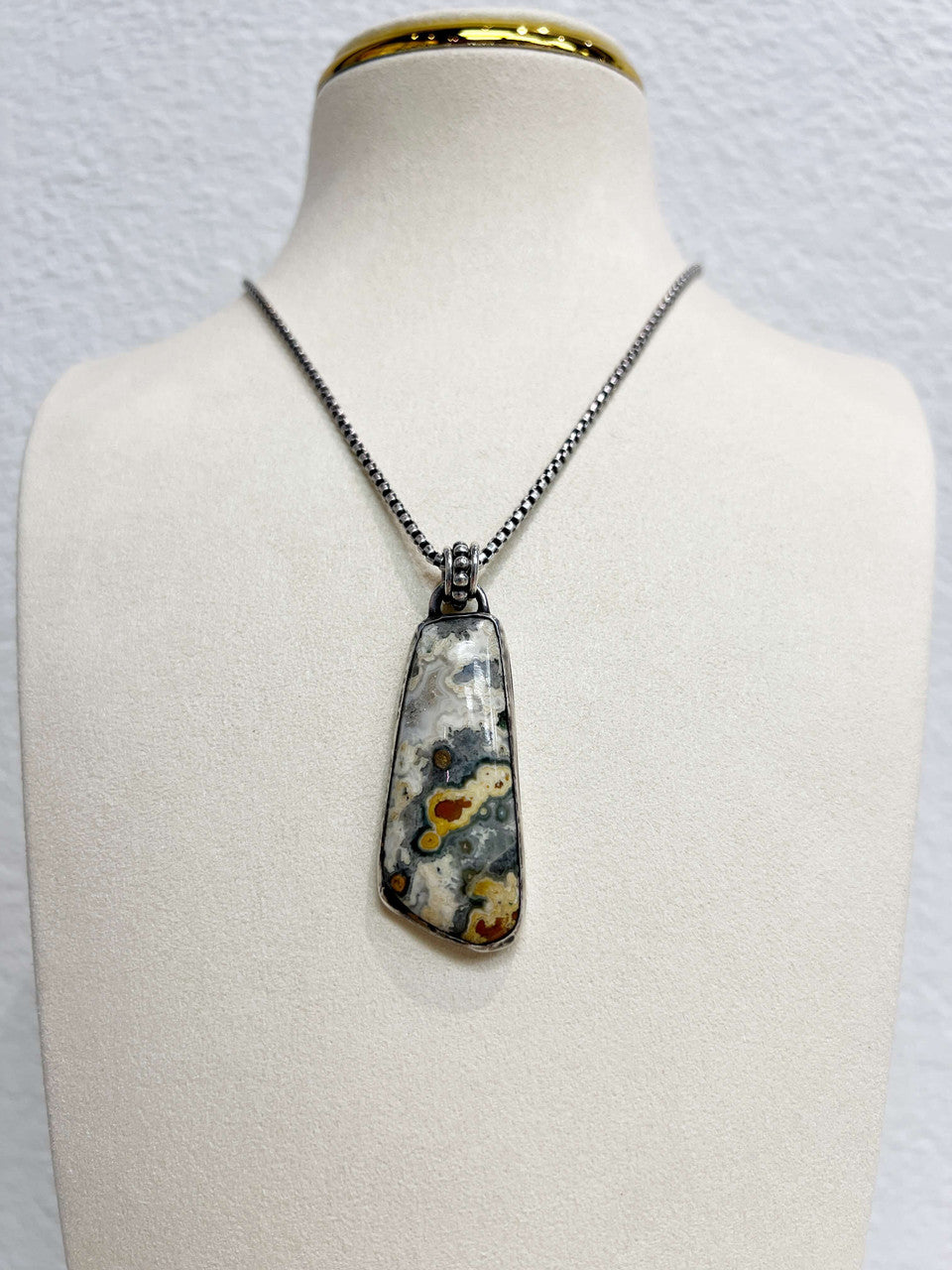 Ocean Jasper and Sterling Silver Necklace by Zach Wright