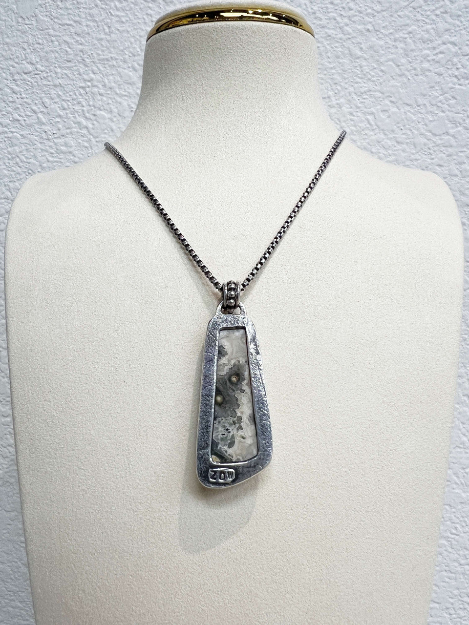 Ocean Jasper and Sterling Silver Necklace by Zach Wright