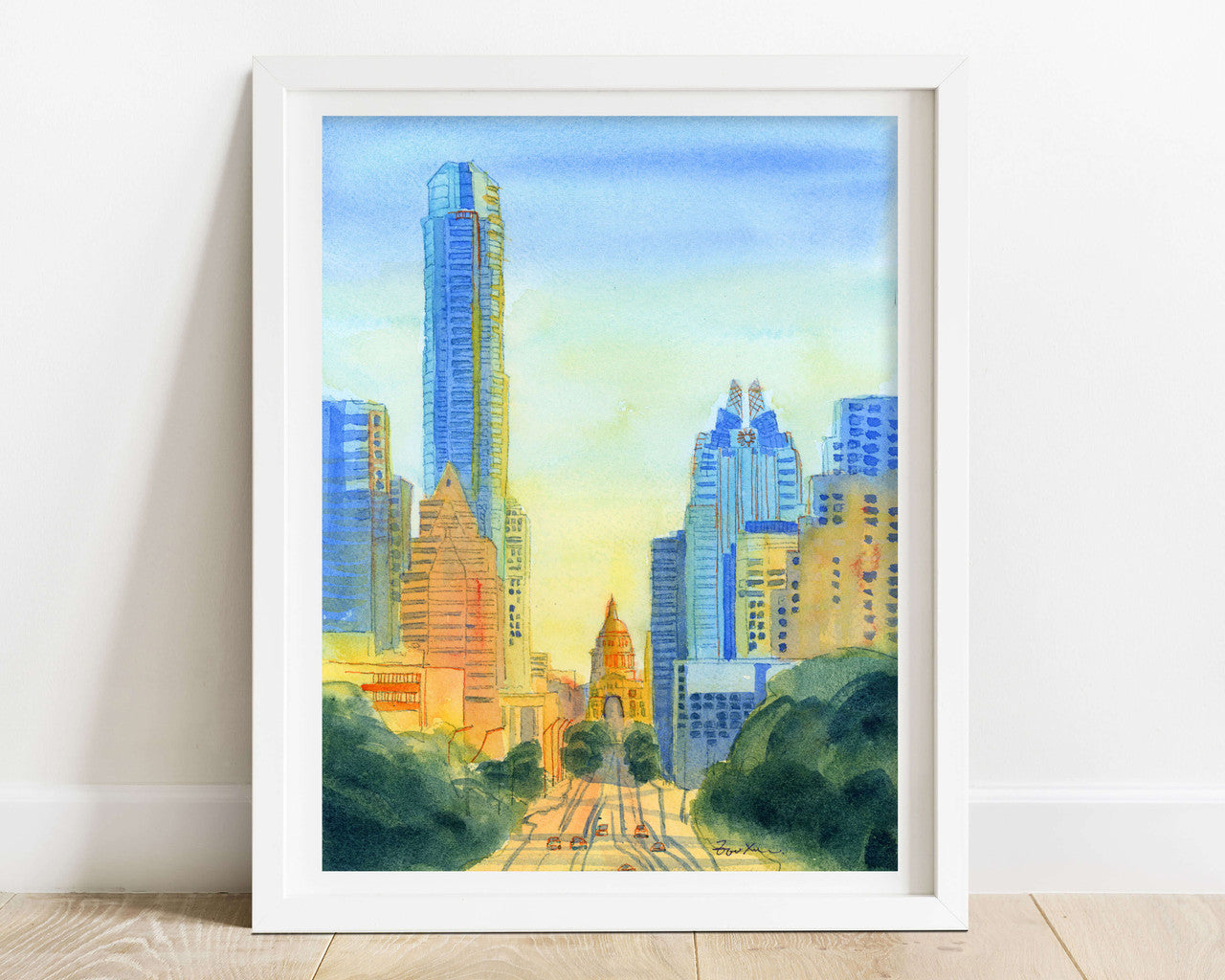 Downtown Sunset in Austin Tx  Print by Zoee Xiao