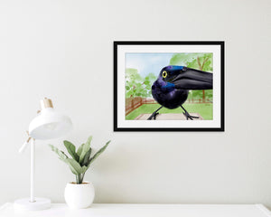 Funny Guy Who Visits Your Backyard Print by Zoee Xiao