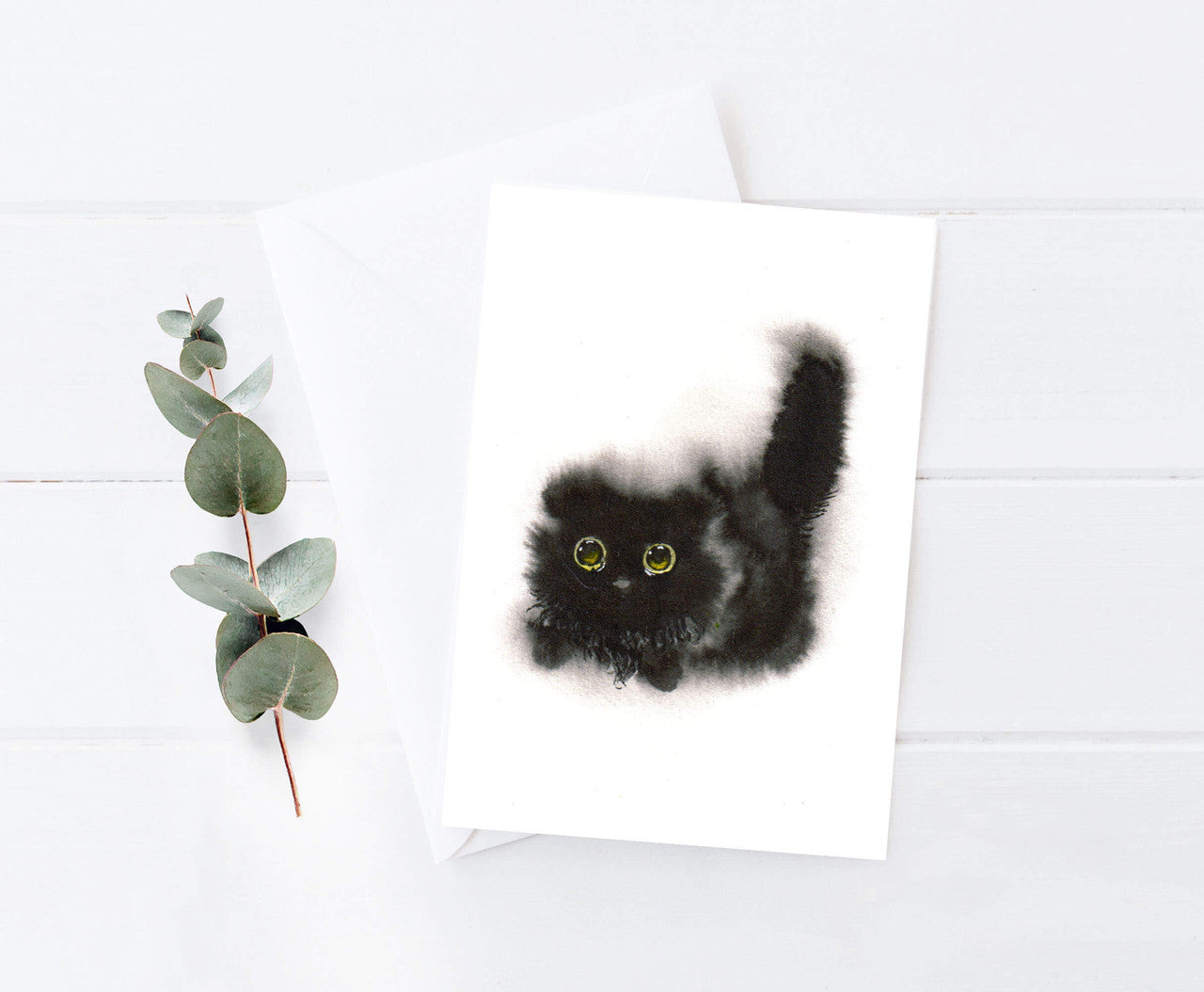 Ink Cat Greeting Card by Zoee Xiao