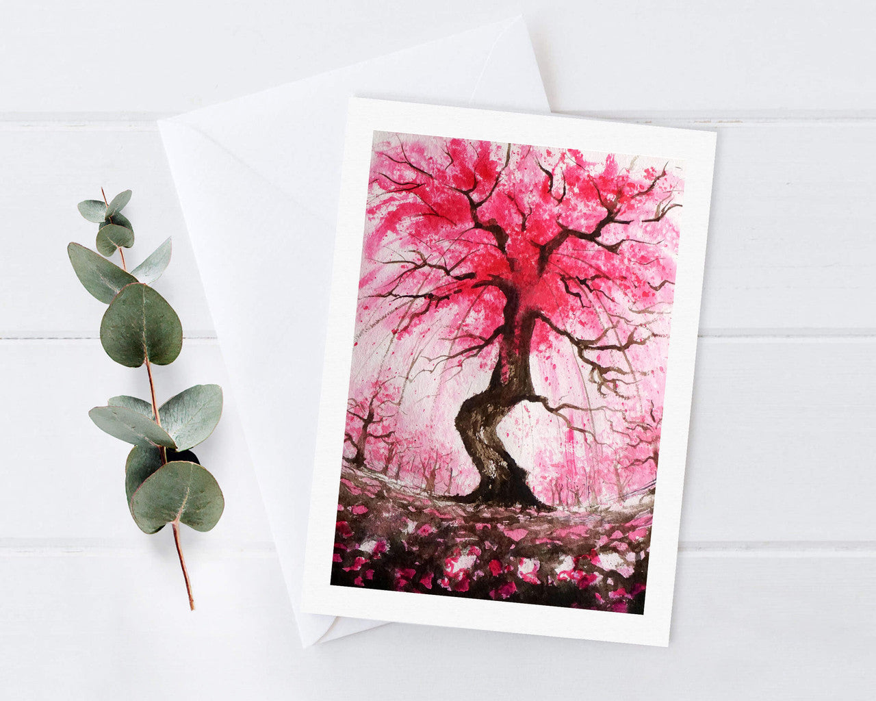 Pink Rain Greeting Card by Zoee Xiao