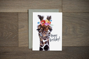 Happy Birthday Card - Giraffe by Stationery Bakery