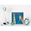 Llama Loves Horse Mini Framed Canvas Print in Blue by Eli Halpin