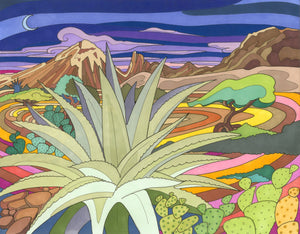 Cacti in the Mountains Print by Becca Borrelli