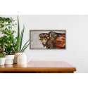 Crowned Bison on Tribal Cream Mini Framed Canvas Print by Eli Halpin