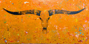 Orange Longhorn Skull by Carol Aaron