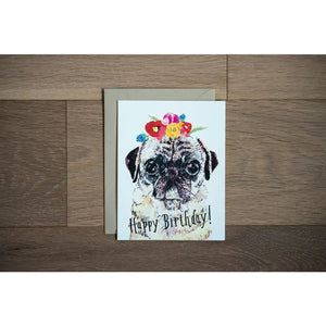 Happy Birthday Card + Pug by Stationery Bakery