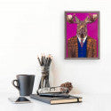 Sir Moose Mini Framed Canvas Print by Stationery Bakery