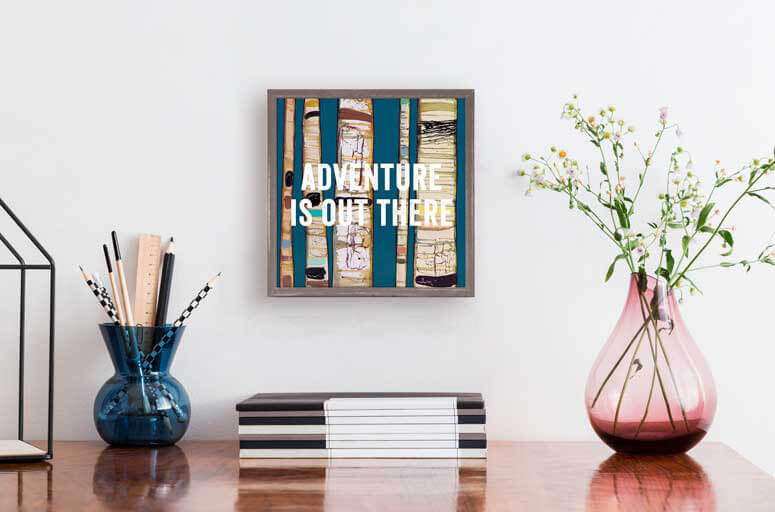 Adventure is Out There Mini Framed Canvas Print by Eli Halpin