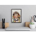 Wild Lion On Cream Mini Framed Canvas Print by Eli Halpin