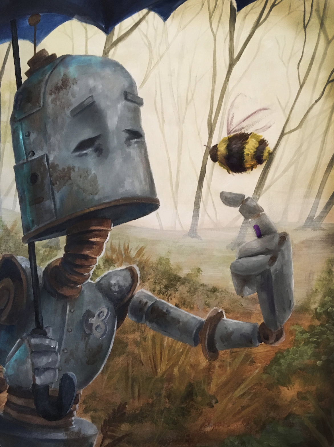 Blustery Bumble Bot - Robots in Rowboats by Lauren Briere + Paper Print